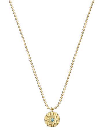Small Round Turquoise Star Pendant Necklace