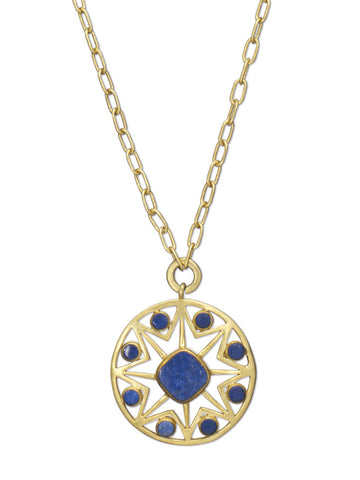 Lapis Octagon Pendant Necklace