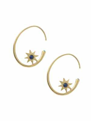 Hammock Star Hoop Ears with Lapis & Turquoise