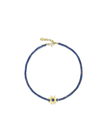 Lapis Bead Bracelet with Lapis Star